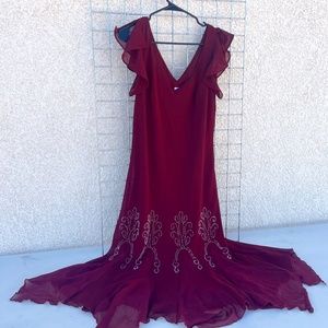 Red Dress 1920s Style Beaded